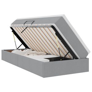 vidaXL Gulta ar uzglabā&scaron;anas vietu un matraci ar matraci Gai&scaron;i pelēks
