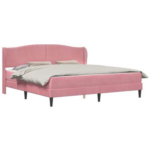 vidaXL Gultas rāmis ar galvas klāju Rozā 180 x 200 cm Samts
