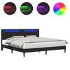 vidaXL Gultas rāmis ar LED sloksnēm Melns 180 x 200 cm Mākslīgā āda