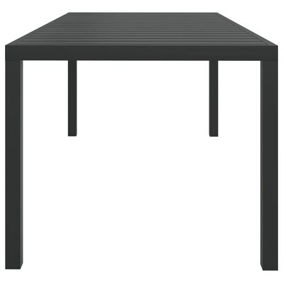 vidaXL dārza galds, melns, 185x90x74 cm, alumīnijs un WPC