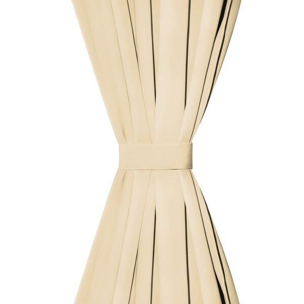 vidaXL aizkari ar cilpām, 2 gab., 140x245 cm, smalks satīns, bē&scaron;i