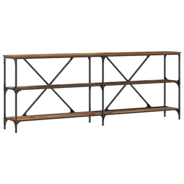 vidaXL Konsoles galds Vecs koks 200 x 30 x 75 cm Inženierijas koks