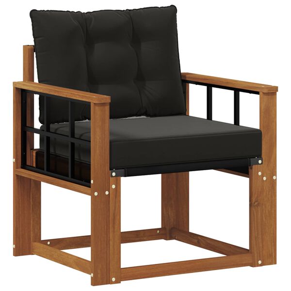 vidaXL 2 Gabals Āra dīvānu komplekts Cieta akācijas koks un tekstilēns