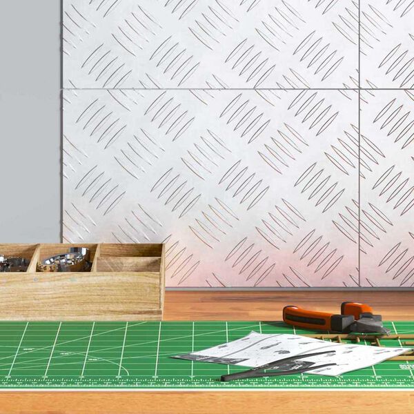 vidaXL Trepju paklājs Taisnstūra 4 pcs Sudraba 30 x 20 cm Alumīnijs