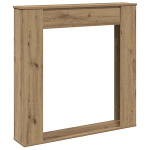 vidaXL kamīna apmale, koka krāsa, 100x20x100 cm, konstruēts koks