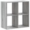 vidaXL grāmatplaukts, pelēka koka, 68,5x32x68,5 cm, inženierijas koks