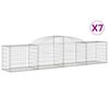vidaXL arkveida gabiona grozi, 7 gb., 300x50x60/80 cm, cinkota dzelzs