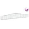 vidaXL arkveida gabiona grozi, 8 gb., 400x50x40/60 cm, cinkota dzelzs