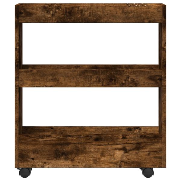 vidaXL &scaron;auri glabā&scaron;anas ratiņi, 3 līmeņi, ozola, konstruēts koks