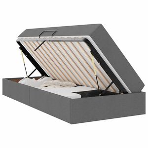 vidaXL Gulta ar uzglabā&scaron;anas vietu un matraci Tum&scaron;i pelēks 90 x 190 cm