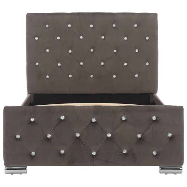 vidaXL gultas rāmis, pelēks samts, 90x200 cm