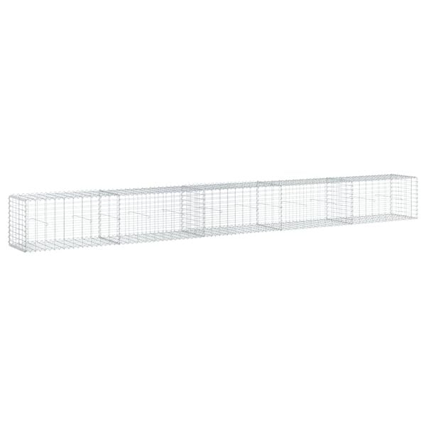 vidaXL gabiona grozs ar vāku, 500x50x50 cm, cinkota dzelzs