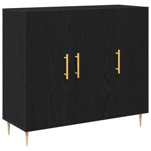 vidaXL Puse Melns ozolkoks 90 x 34 x 80 cm Inženierijas koks