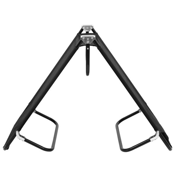 vidaXL saliekams sauļo&scaron;anās zvilnis, tērauds, melns