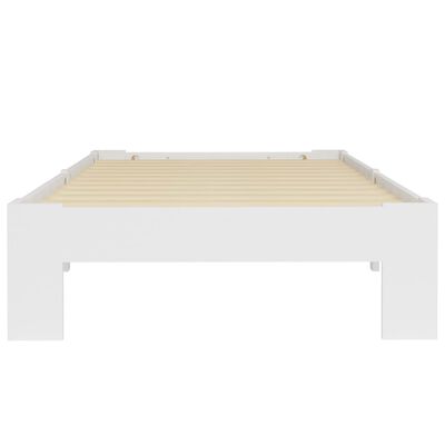 vidaXL gulta, balta, 90x200 cm, priedes masīvkoks