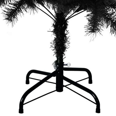 vidaXL mākslīgā Ziemassvētku egle ar statīvu, melna, 120 cm, PVC