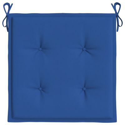 vidaXL dārza krēslu spilveni, 6 gab., zili, 50x50x3 cm, audums
