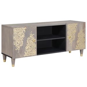 vidaXL Televizora skapī&scaron;a Pelēka 105 x 33 x 46 cm Cieta mango koksne