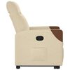 vidaXL atpūtas krēsls, paceļams, atgāžams, krēmkrāsas audums