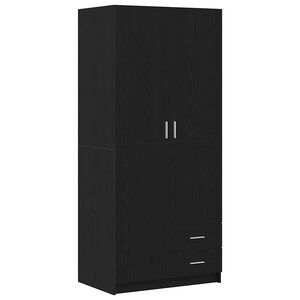 vidaXL Skapis Melns ozolkoks 80 x 52 x 180 cm Inženierijas koks