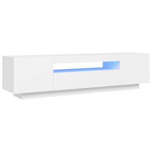 vidaXL TV galdiņ&scaron; ar LED apgaismojumu, 160x35x40 cm, balts