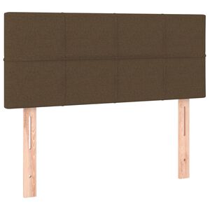 vidaXL gultas galvgalis, 100x5x78/88 cm, tum&scaron;i brūns audums