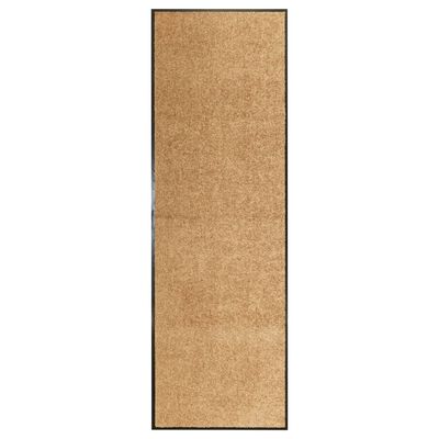 vidaXL durvju paklājs, mazgājams, krēmkrāsā, 60x180 cm