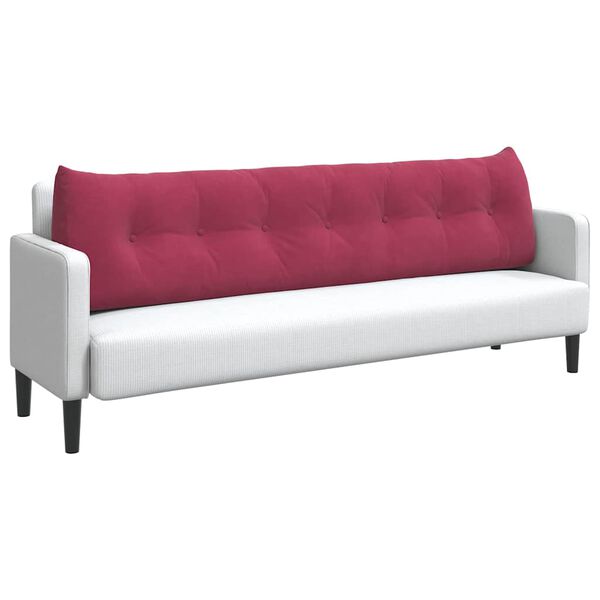 vidaXL Atpakaļ spilvens Vīna sarkans 200 x 24 x 50 cm Samts