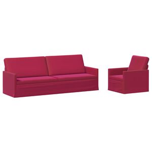 vidaXL Dīvānu komplekts 2 pcs Vīna sarkans Samts