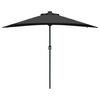 vidaXL Dārza parasols Melna 294 x 150 x 223 cm Poliesters un tērauds