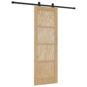 vidaXL Slīdo&scaron;ās durvis Dabiska un melna 73,5 x 211 cm