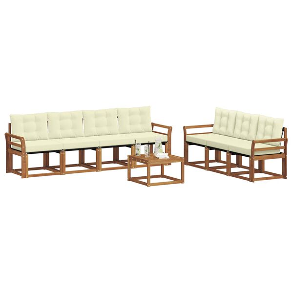 vidaXL Āra dīvānu komplekts ar spilvenu 8 pcs Dabisks un krējuma