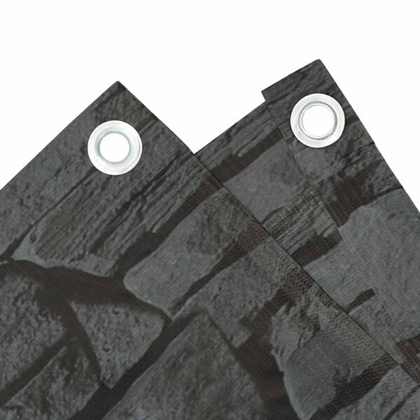 vidaXL balkona aizslietnis, PVC, 600x120 cm, akmens imitācija, pelēks