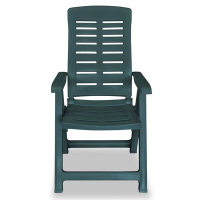 vidaXL atgāžami dārza krēsli, 6 gab., plastmasa, zaļi