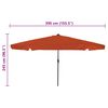 vidaXL Dārza parasols Sarkans un Melns 395 x 395 x 245 cm