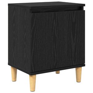 vidaXL Nakts skapītis Melns ozolkoks 40 x 30 x 50 cm Inženierijas koks