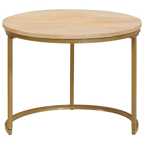 vidaXL Ligzdojo&scaron;ie kafijas galdi 3 pcs Cieta mango koks un tērauds