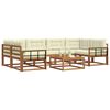 vidaXL Āra dīvānu komplekts ar spilvenu 7 pcs Dabisks un krējuma