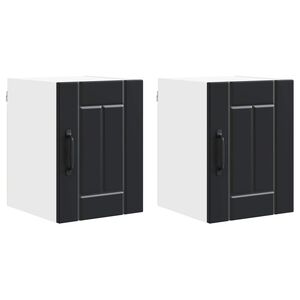 vidaXL Sienas skapis LUCCA 2 pcs Melns 30 x 31 x 40 cm