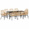 vidaXL Dārza ēdamgalds 9 pcs Brūna poliratāns