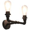 vidaXL divvirzienu sienas lampa, melna, 2 x E27 spuldzes
