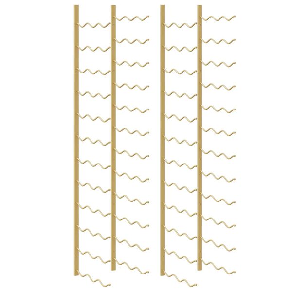 vidaXL sienas vīna pudeļu plaukts 36 pudelēm, 2 gab., zeltaina dzelzs