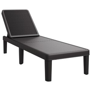 vidaXL sauļo&scaron;anās krēsls, regulējams, 155,5x57x28 cm, polipropilēns
