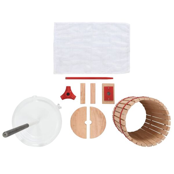 vidaXL manuālā sulu spiede ar auduma maisu, 24 L, ozolkoks