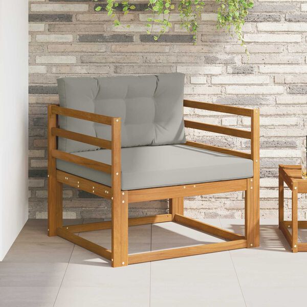 vidaXL Āra vidējā dīvāns Cietā akācijas koks Dabiska