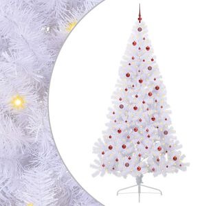 vidaXL Mākslīgā Ziemassvētku eglīte Balts 240 cm PVC un tērauds