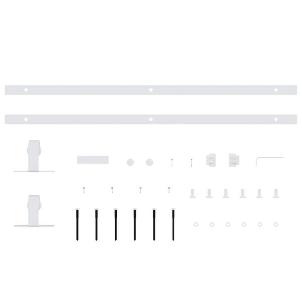 vidaXL bīdāmo skapja durvju komplekts, oglekļa tērauds, 122 cm, balts