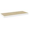 vidaXL sienas plaukti, 4 gab., balti, ozolkoka, 60x23,5x3,8 cm, MDF
