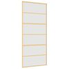 vidaXL bīdāmās durvis, zeltainas, 90x205 cm, ESG stikls un alumīnijs