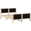 vidaXL Gultas rāmis Melna 140 x 190 cm Ciets priedes koks